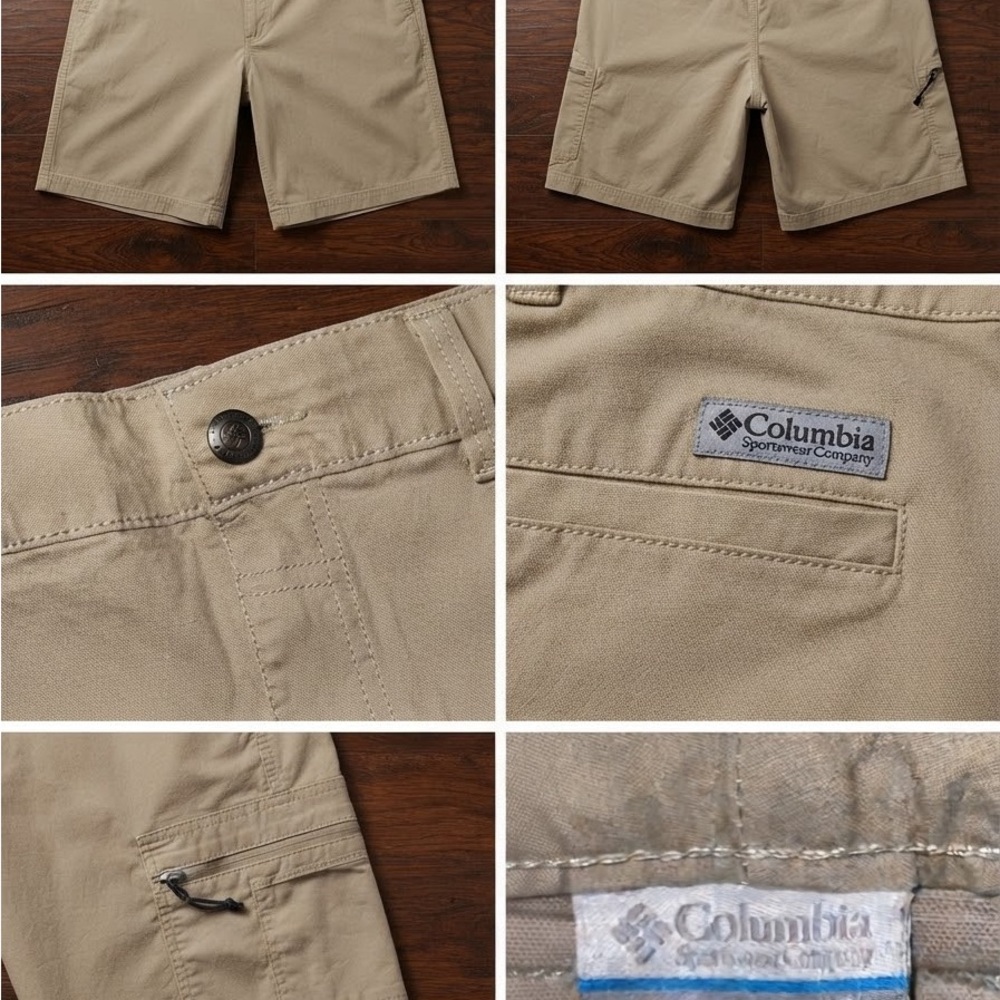 Columbia Men’s 42W Khaki Hybrid Outdoor Regular Fit Shorts